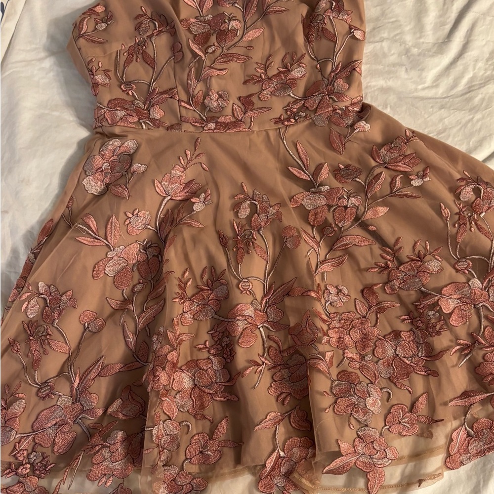 Elegant Floral Embroidered Prom Dress